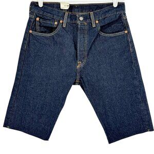 Levi's 501 Premium Men's Blue Denim Shorts Size 32 Raw Hem 100% Cotton NWT